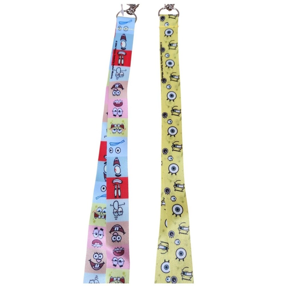 2 NEW Sponge Bob  Nickelodeon‎ Lanyard Id Holder Legacy Badge Key Holders